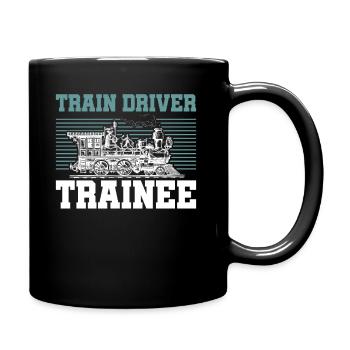 Conducteur de train - Mug uni - noir - Droite