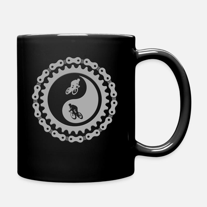Yin Yang signe symbole cycliste vélo de course - Mug uni - noir