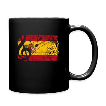 Spanien Flagge Musik - Tasse einfarbig - Schwarz - Rechts