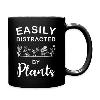 Easily Distracted By Plants Garden Gift - Full Colour Mug - black - Right