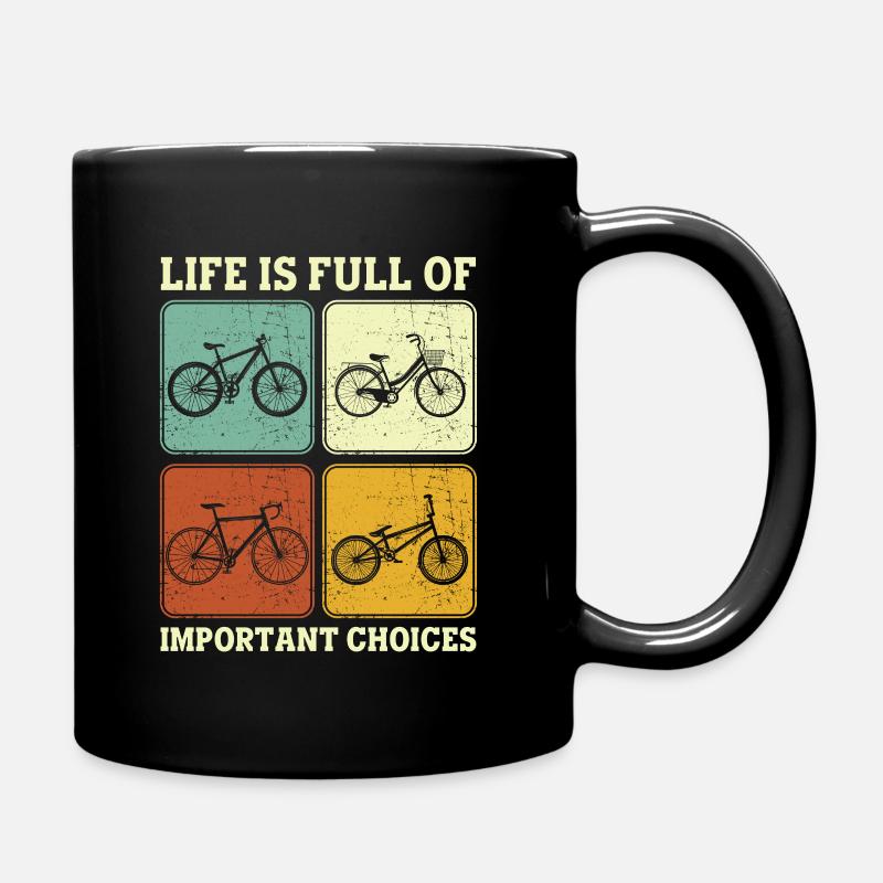 La vie des roues de bicyclette regorge de choix importants - Mug uni - noir