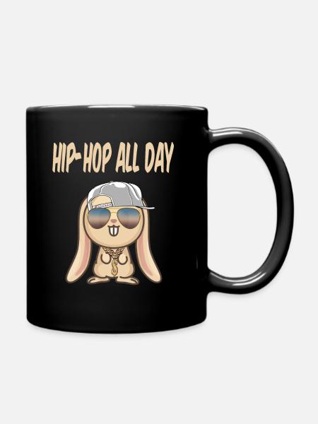 Cool Hase Kaninchen Hip Hop Rap Flex Urban Idee - Tasse einfarbig - Schwarz