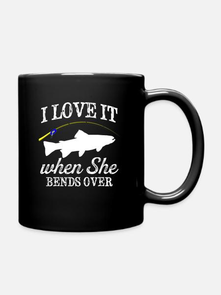 Lustige Bachforelle Angeln Süßwasserfisch Geschenk - Tasse einfarbig - Schwarz