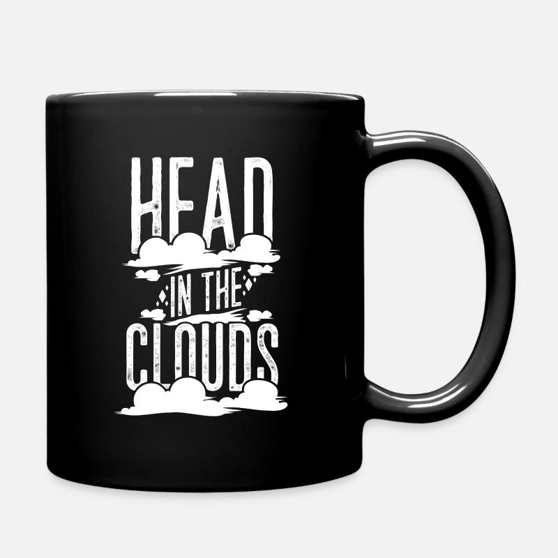Kopf in den Wolken - Tasse einfarbig - Schwarz