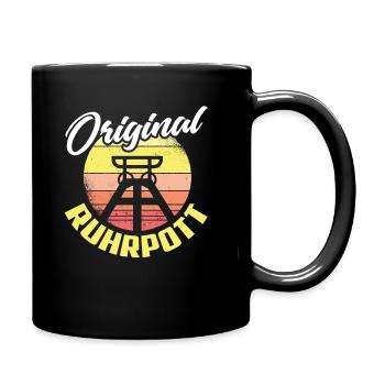 Original Ruhrpott NRW Dortmund Essen Kohle Heimat - Tasse einfarbig - Schwarz - Rechts