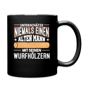 Kubb Schach Wikinger Wurfhölzer - Tasse einfarbig - Schwarz - Rechts