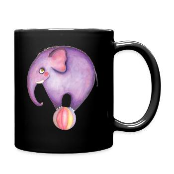 Elefant - Tasse einfarbig - Schwarz - Rechts