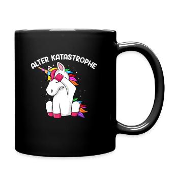Alter Katastrophe Einhorn Einhörner Facepalm - Tasse einfarbig - Schwarz - Rechts