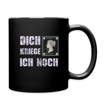briefmarke dich kriege ich noch - Tasse einfarbig - Schwarz - Rechts