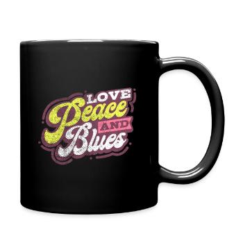 Liebe Frieden und Blues Musik - Tasse einfarbig - Schwarz - Rechts