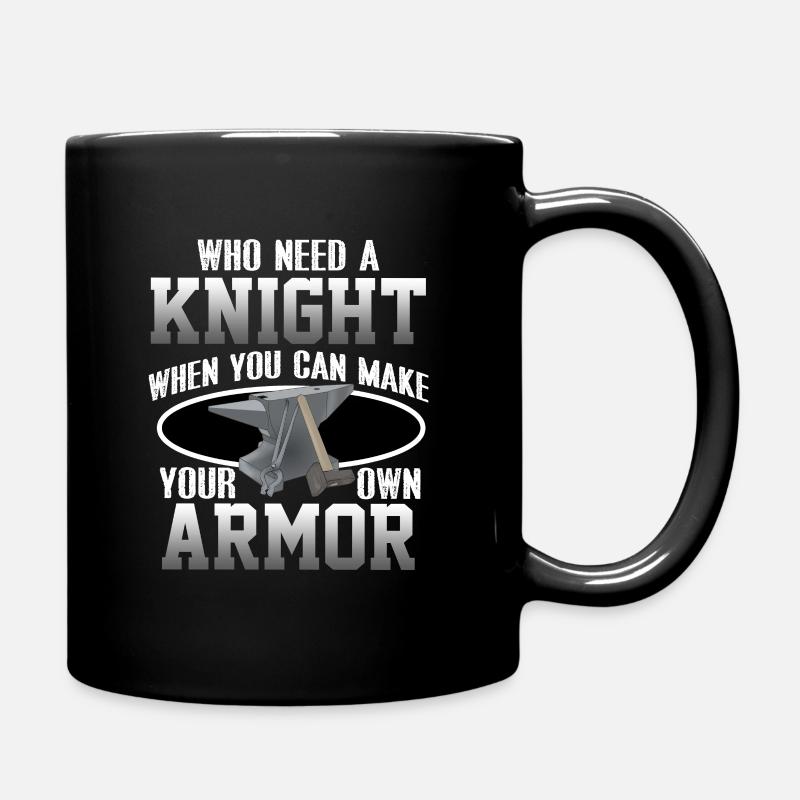 Funny Blacksmith Anvil Blacksmithing Forge Gift - Full Colour Mug - black