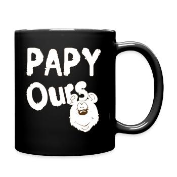 Papy Ours blanc - Mug uni - noir - Droite