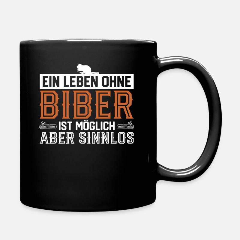 Baumstamm Nagetier Biber Castoridae Geschenk - Tasse einfarbig - Schwarz