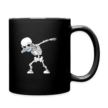 Dabbing Skelett Mundschutz Atemschutz Maske - Tasse einfarbig - Schwarz - Rechts