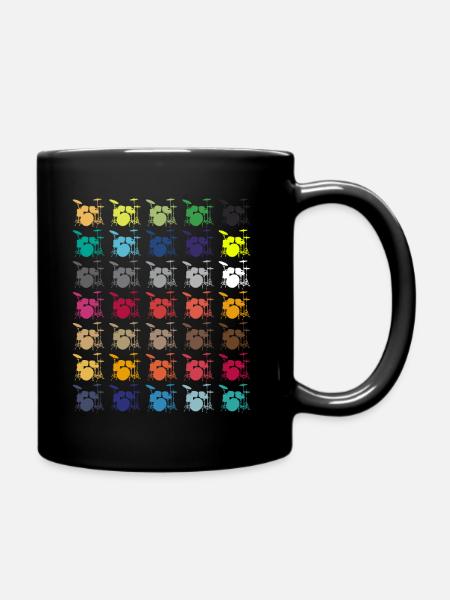 Lustig Schlagzeug Musiker Instrument Geschenk - Tasse einfarbig - Schwarz