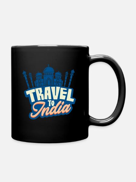 Reise nach Indien - Tasse einfarbig - Schwarz