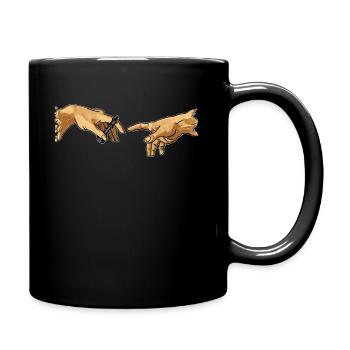 Chess player chess king Michelangelo hand - Full Colour Mug - black - Right