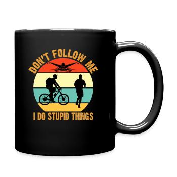 Ne me suivez pas, je fais des choses stupides T-shirt vintage - Mug uni - noir - Droite