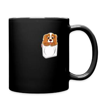Cavalier King Charles Spaniel Taschen Dog Mom Dad - Tasse einfarbig - Schwarz - Rechts