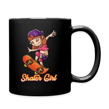 Skater Fille Skateboard Skateboarder - Mug uni - noir - Droite