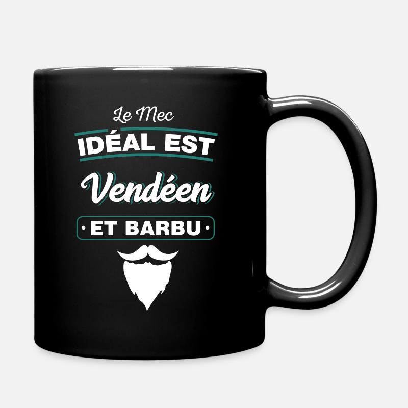 Le mec idéal est Vendéen et barbu humour vendée - Mug uni - noir
