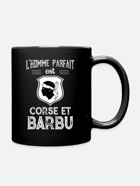 L'homme parfait est corse et barbu humour corsica - Mug uni - noir