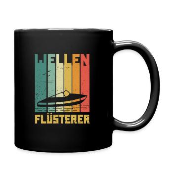 Wellen Flüsterer Motorboot Kapitän Skipper Boot - Tasse einfarbig - Schwarz - Rechts