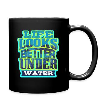 Tauchen Taucher - Tasse einfarbig - Schwarz - Rechts