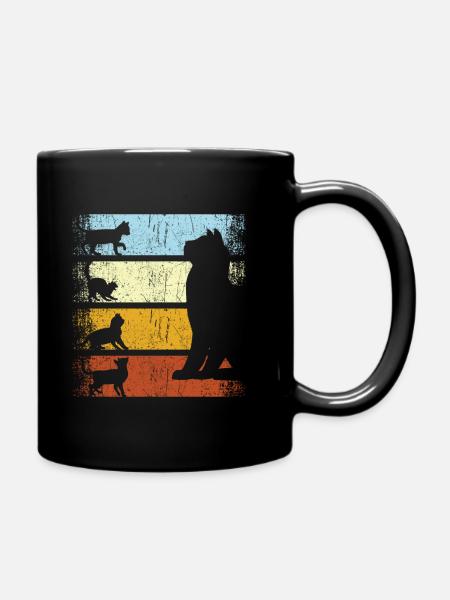 Vintage cat retro cats Cat cat owners - Full Colour Mug - black