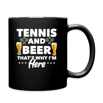 Gift idea for tennis players Tennis and beer - Full Colour Mug - black - Right