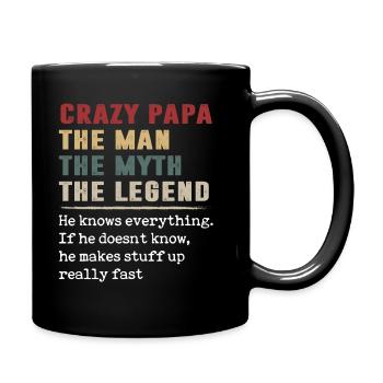 Crazy Papa The Man The Myth The Legend T Shirt - Mug uni - noir - Droite