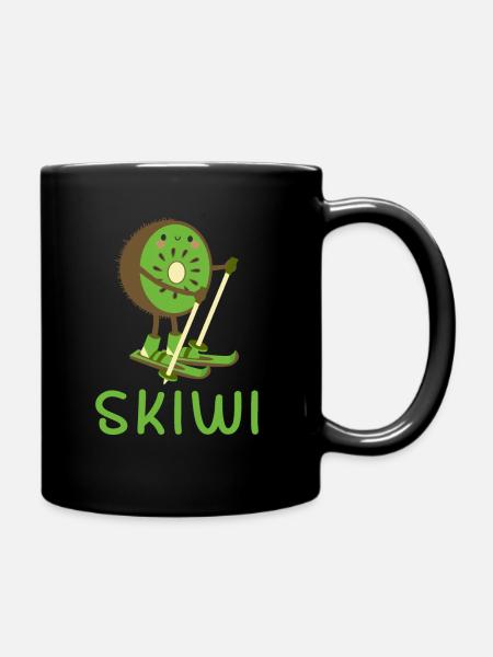 Skiwi Skifahrer Skifahren Kiwi Frucht Wintersport - Tasse einfarbig - Schwarz