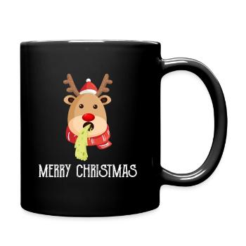 Ugly Christmas reindeer - Tasse einfarbig - Schwarz - Rechts