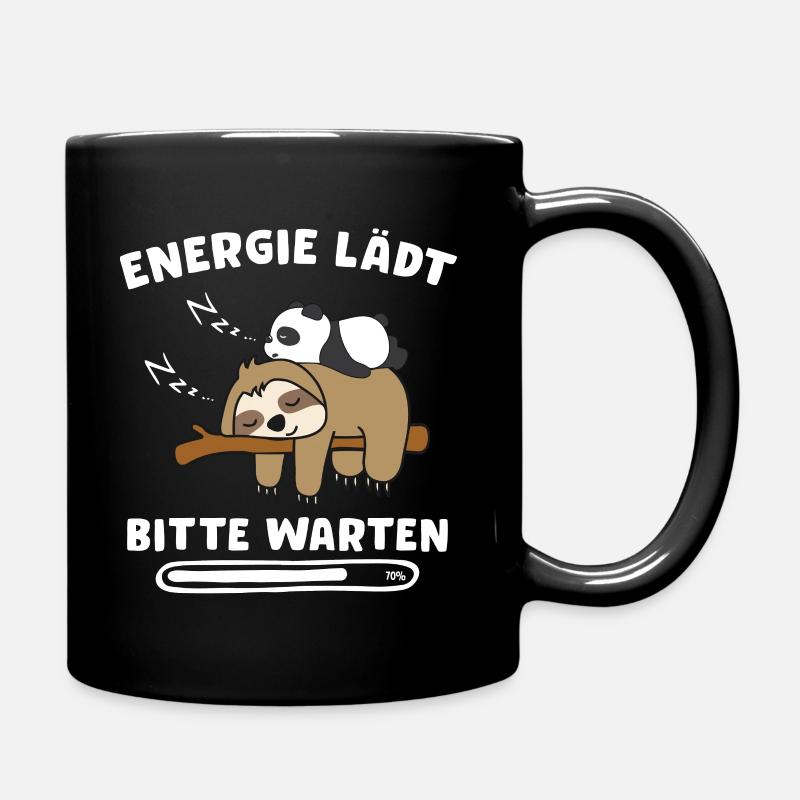 Energie lädt Faultier Pandabär Panda Chiller - Tasse einfarbig - Schwarz