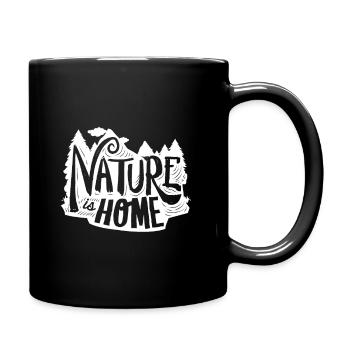 La nature est à la maison - Mug uni - noir - Droite