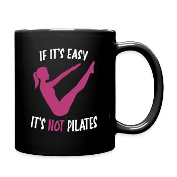Pilates Sport Workout Funny - Tasse einfarbig - Schwarz - Rechts