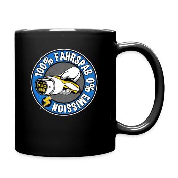 Elektroauto Geschenk E-Auto Elektromobilität - Tasse einfarbig - Schwarz - Rechts