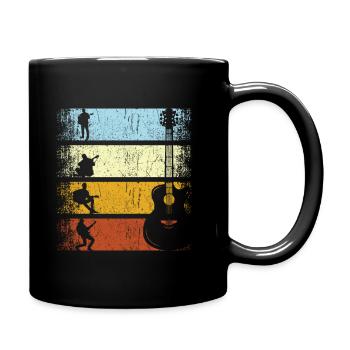 Guitare guitariste vintage rétro guitares musicien - Mug uni - noir - Droite