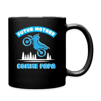 Futur motard comme papa cadeau garçon moto cross - Mug uni - noir - Droite