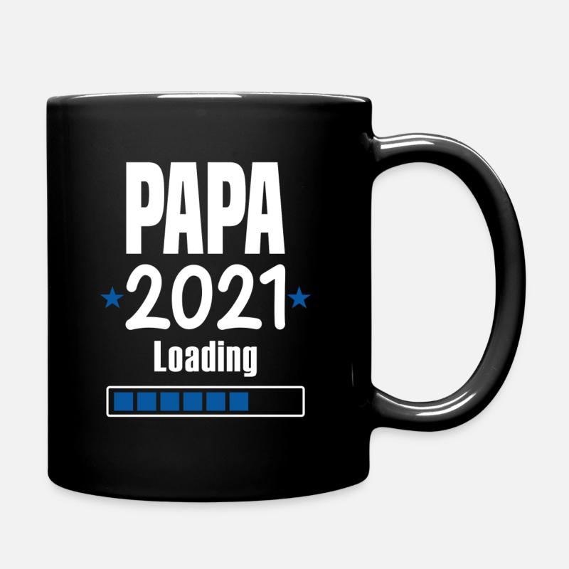 Papa 2021 Werdender Papa - Tasse einfarbig - Schwarz