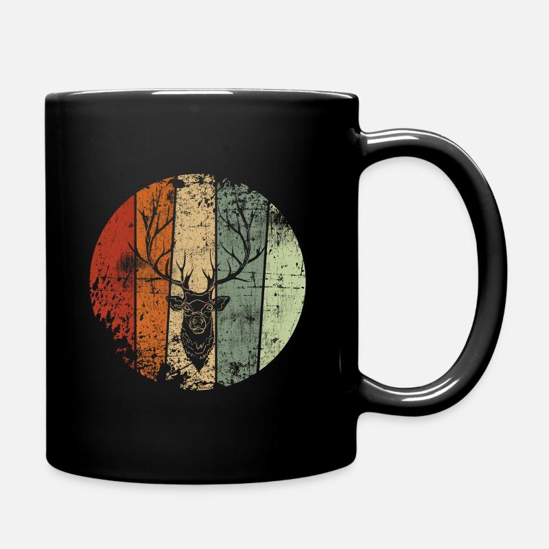 Hirsch vintage - Tasse einfarbig - Schwarz