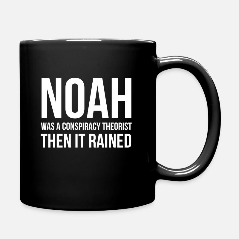 Funny Noah Conspiracy Theorist Design - Full Colour Mug - black