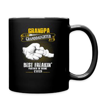 Grandpa And Granddaughter Best Freaking Partner - Tasse einfarbig - Schwarz - Rechts