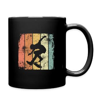 Skateboard patineur vintage - Mug uni - noir - Droite