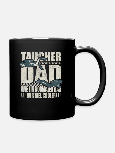 Taucher Dad Normaler Vater Viel Cooler Tauchen - Tasse einfarbig - Schwarz