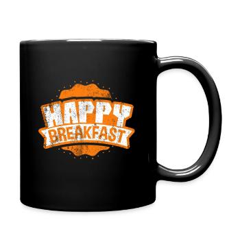 Frühstück - Tasse einfarbig - Schwarz - Rechts