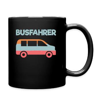 Van - Transporter - Vintage - Camper - Tasse einfarbig - Schwarz - Rechts