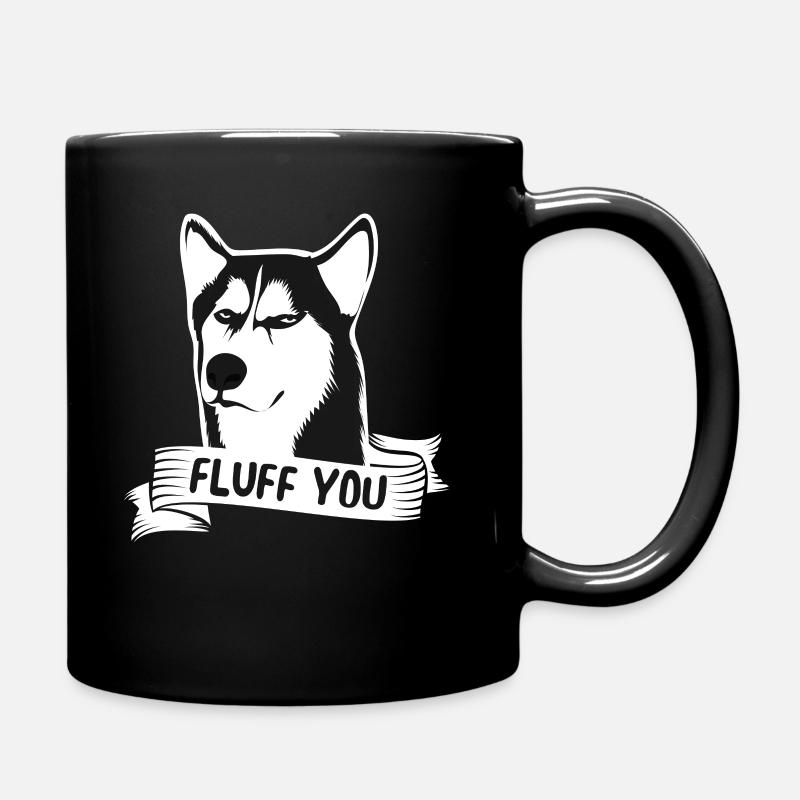 Fluff you design for dog owners - Full Colour Mug - black