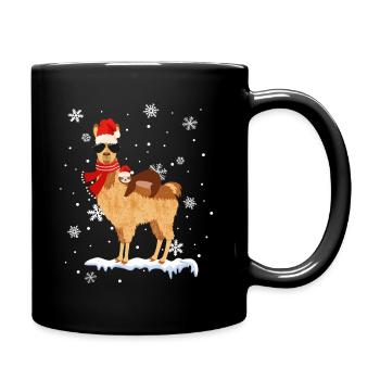 Cooles Alpaka Lama Weihnachten Deko Faultier Schne - Tasse einfarbig - Schwarz - Rechts