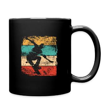 Skateboard patineur vintage - Mug uni - noir - Droite
